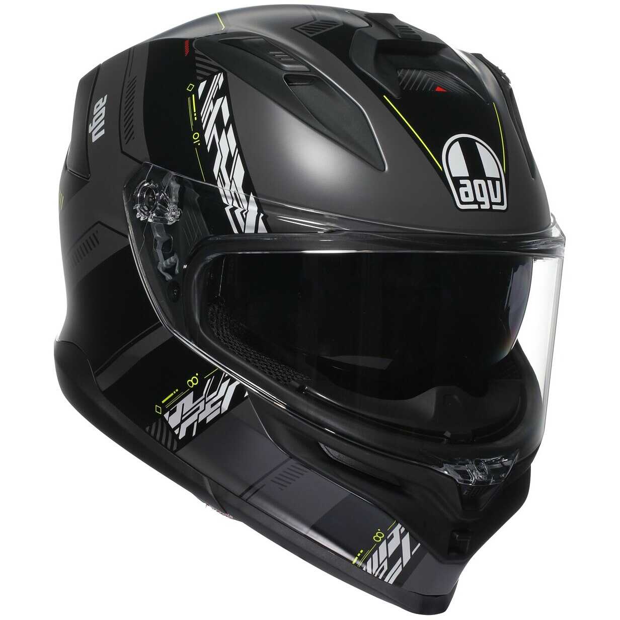 Agv K7 KYBER Full Face Motorcycle Helmet Matt Grey Fluorescent
