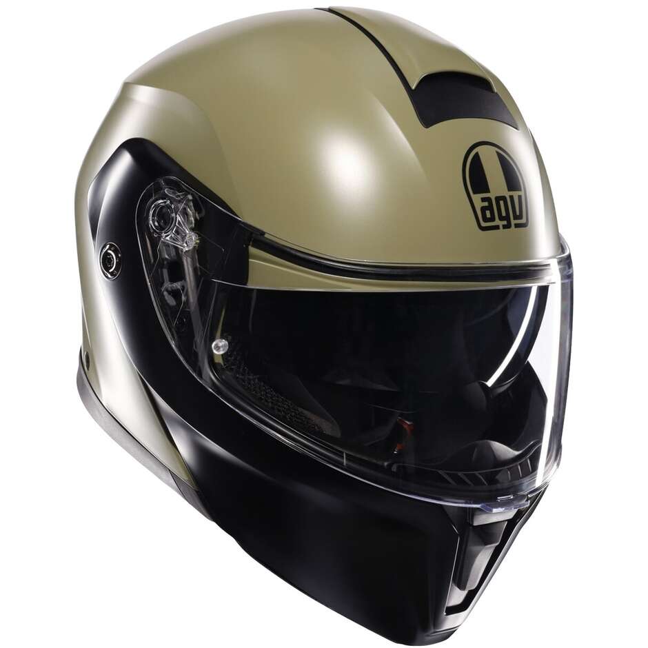 Agv STREETMODULAR Modularer Motorradhelm Mono Matt Pastellgrün Schwarz