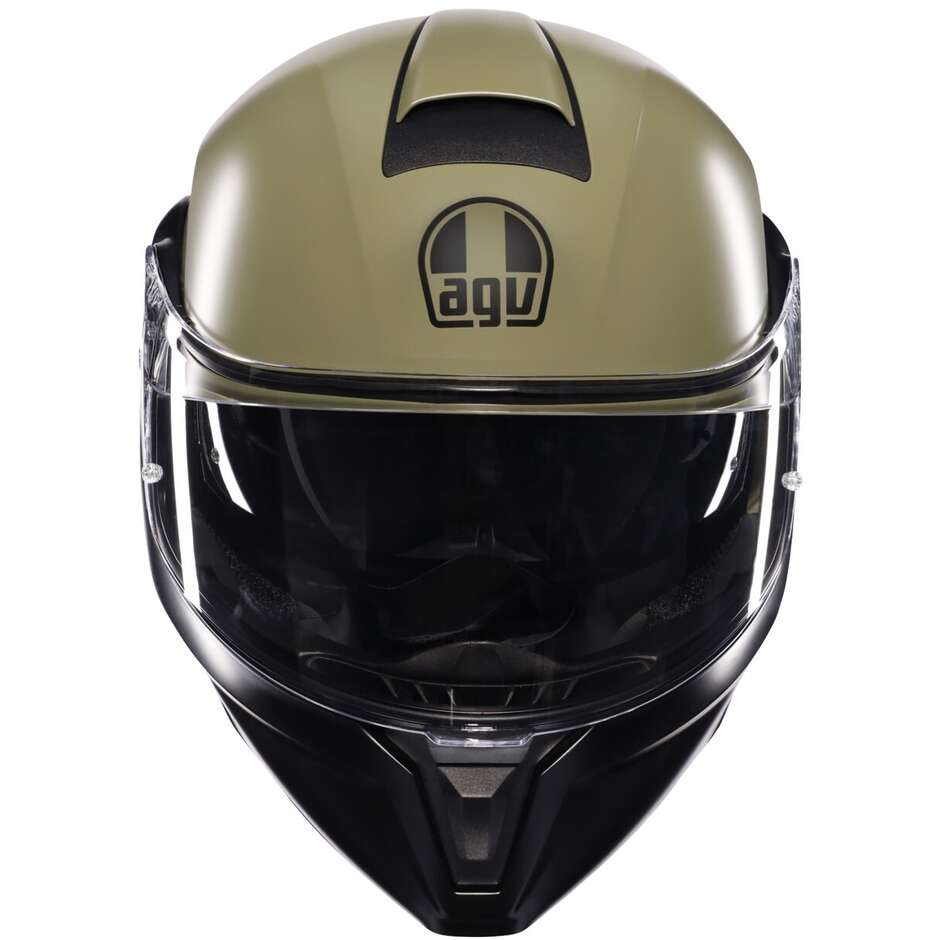 Agv STREETMODULAR Modularer Motorradhelm Mono Matt Pastellgrün Schwarz