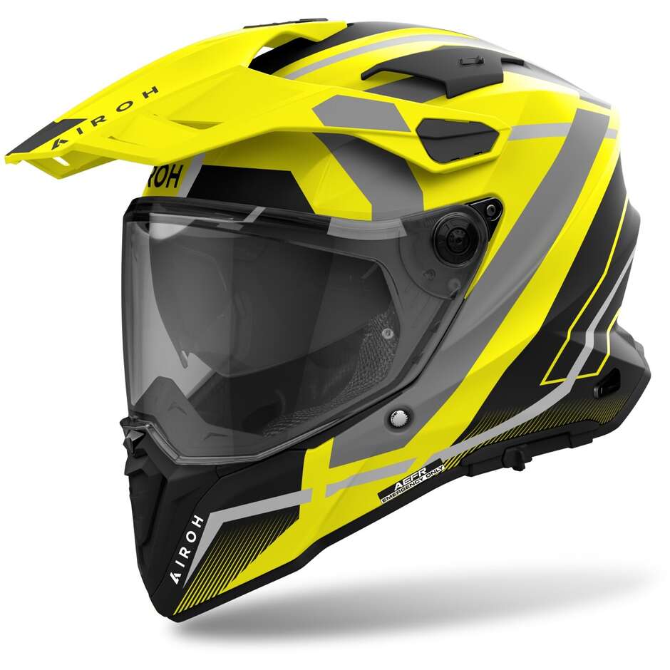 Airoh Adventure Motorcycle Helmet COMMANDER 2 MAVICK Matt Yellow