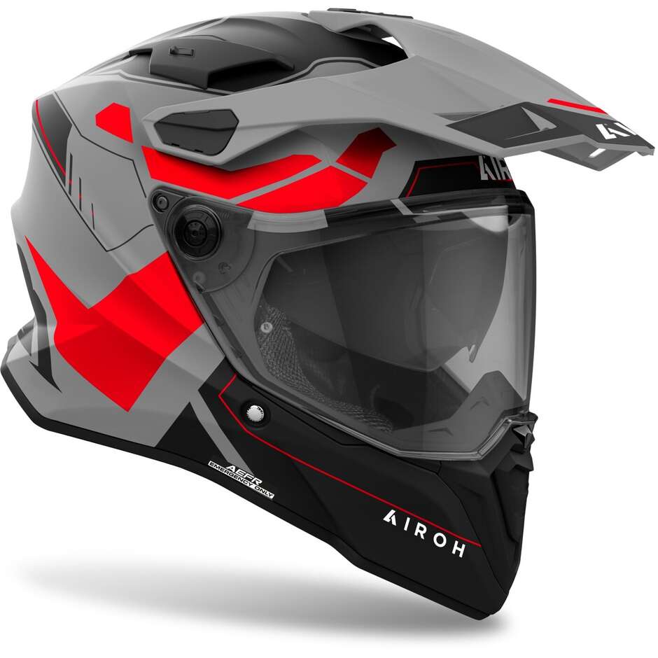 Airoh Adventure Motorcycle Helmet COMMANDER 2 REVEAL Matt Fluo Red