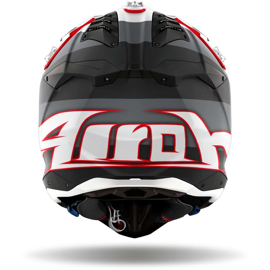 Airoh AVIATOR 3 MONARCH Cross Enduro Motorcycle Helmet Grey Red Matt