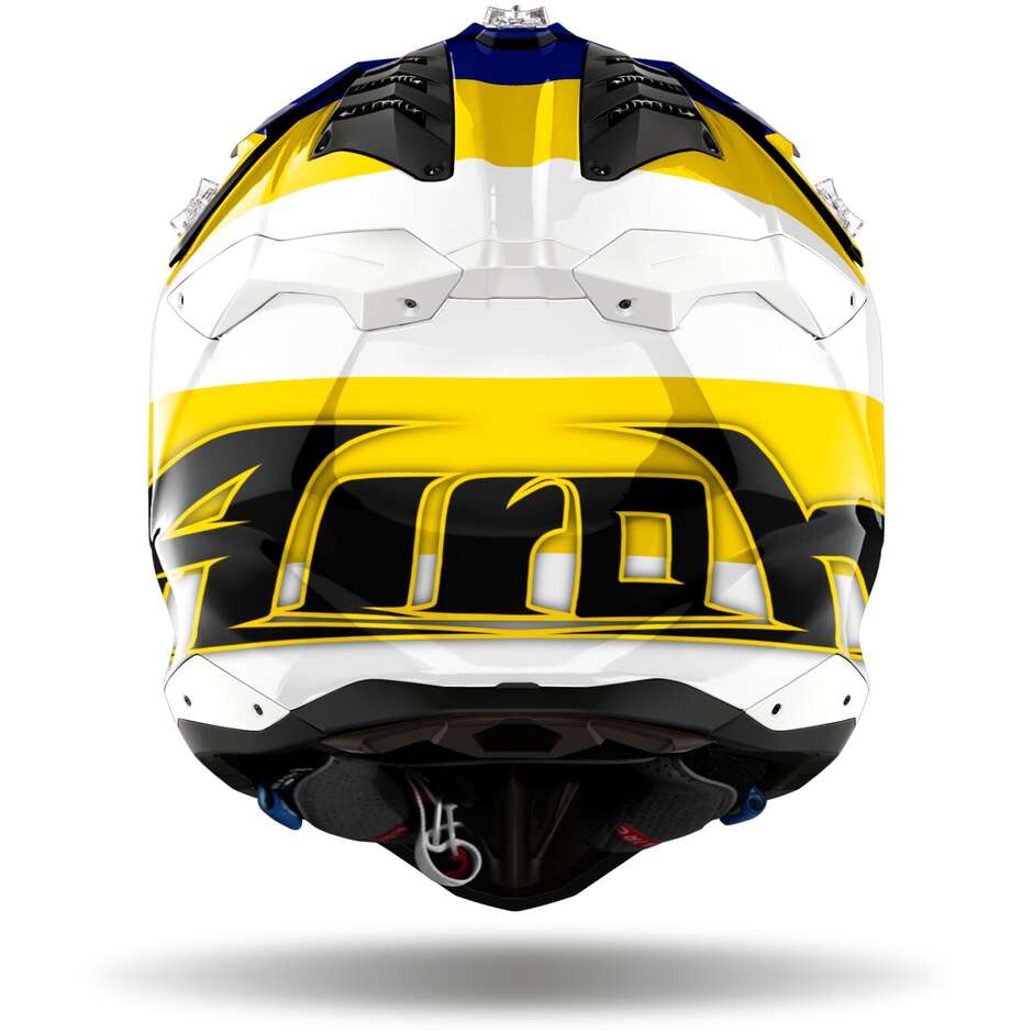 Airoh AVIATOR 3 MONARCH Motocross Enduro Helmet Blue Yellow Gloss