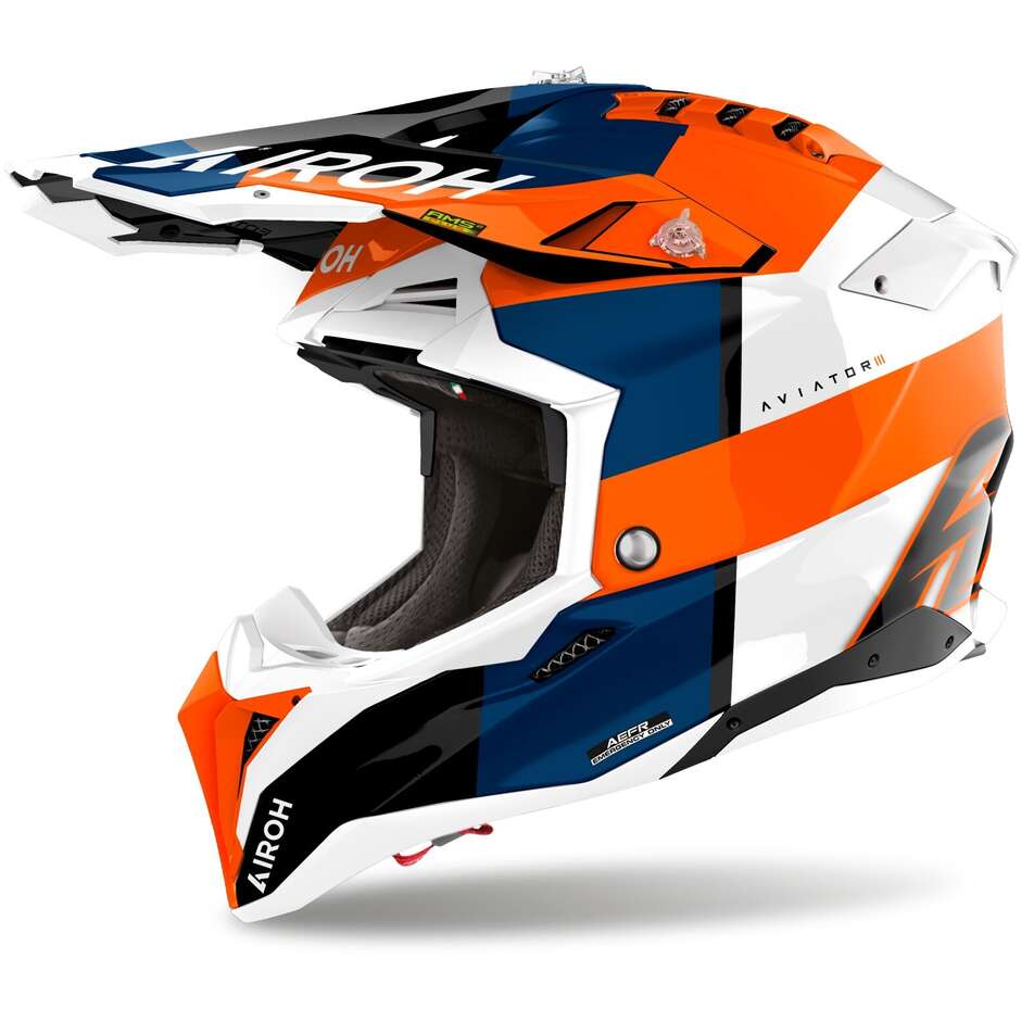Airoh AVIATOR 3 MONARCH Orange Gloss Cross Enduro Motorcycle Helmet