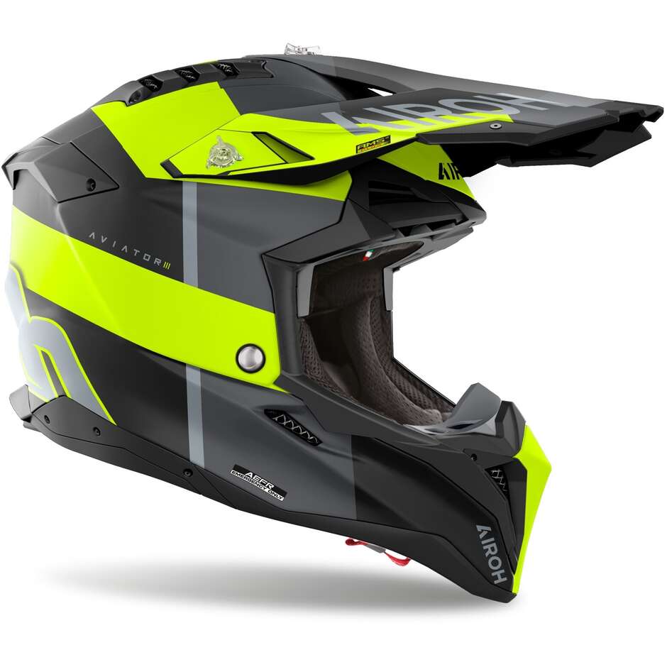 Airoh AVIATOR 3 MONARCH Yellow Matt Cross Enduro Motorcycle Helmet