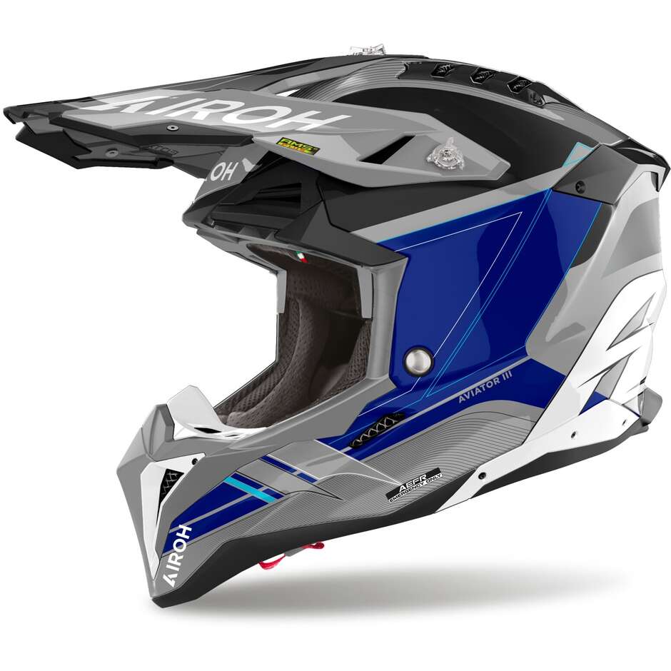 Airoh AVIATOR 3 SABER Cross Enduro Motorcycle Helmet Glossy Blue