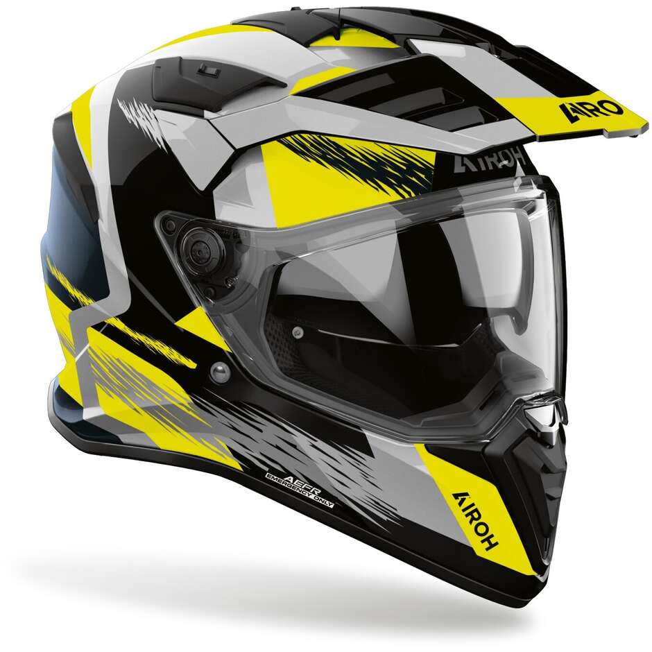 Airoh BADX-X AIRSPEED Adventure Motorcycle Helmet Gloss Yellow