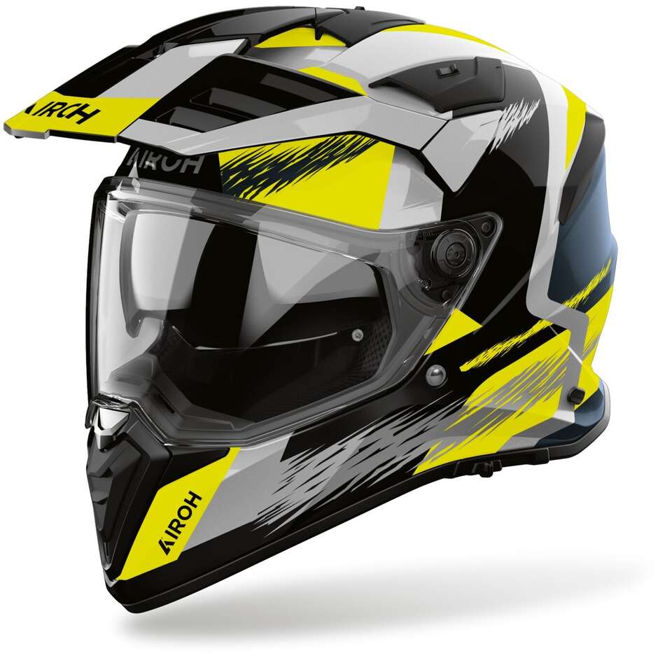 Airoh BADX-X AIRSPEED Adventure Motorradhelm, glänzend gelb