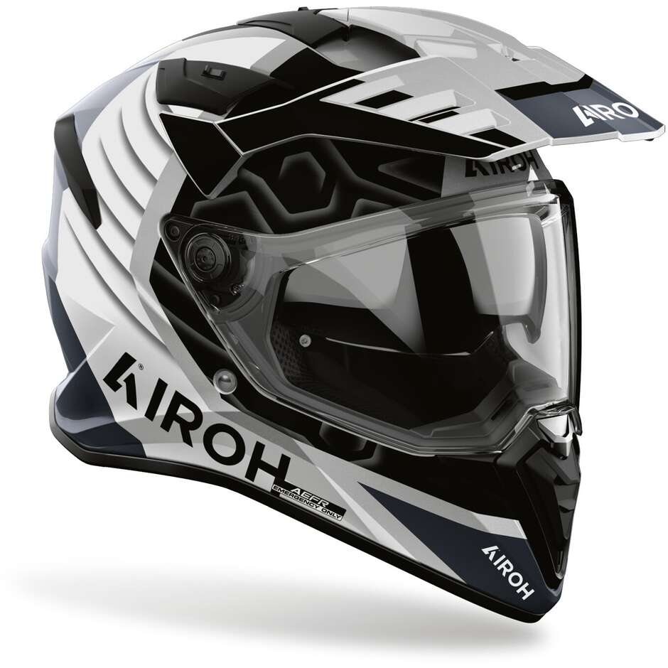Airoh BADX-X CUBE Adventure Motorradhelm, glänzend grau