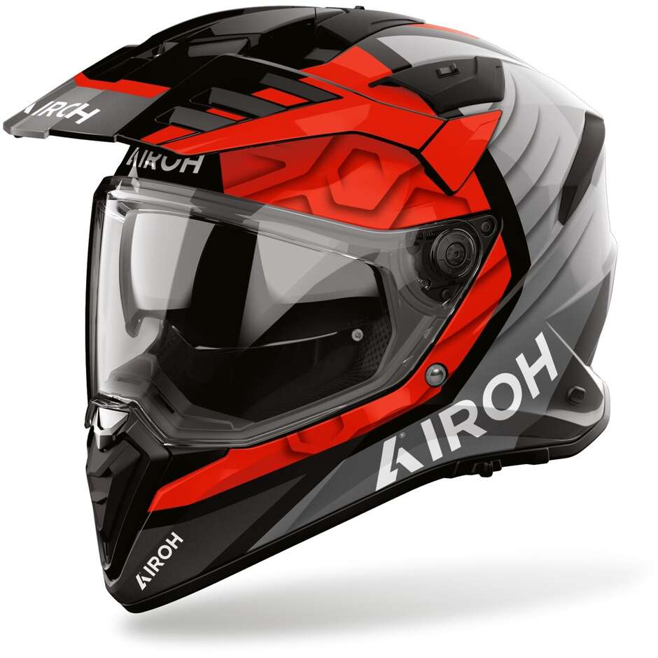 Airoh BADX-X CUBE Adventure Motorradhelm, glänzend rot