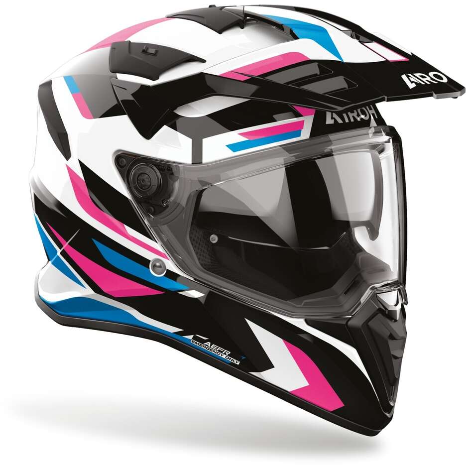 Airoh BADX-X GLITCH Adventure Motorcycle Helmet Glossy Pink