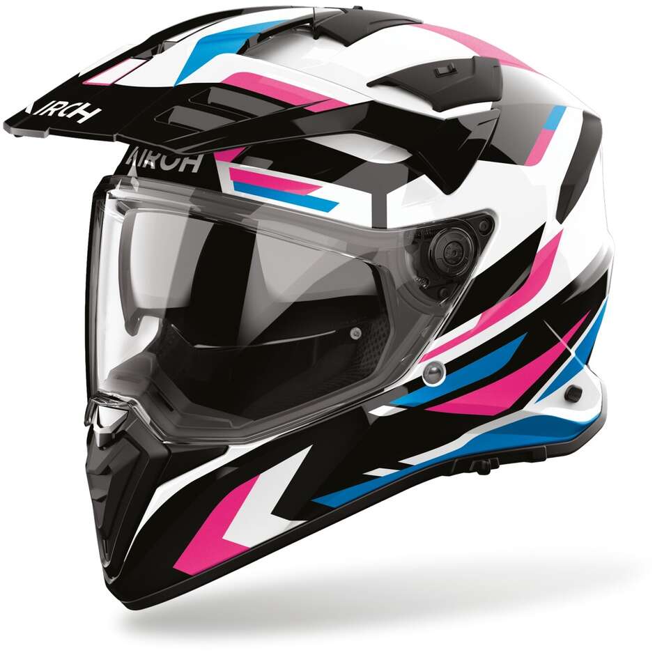 Airoh BADX-X GLITCH Adventure Motorradhelm, glänzend pink