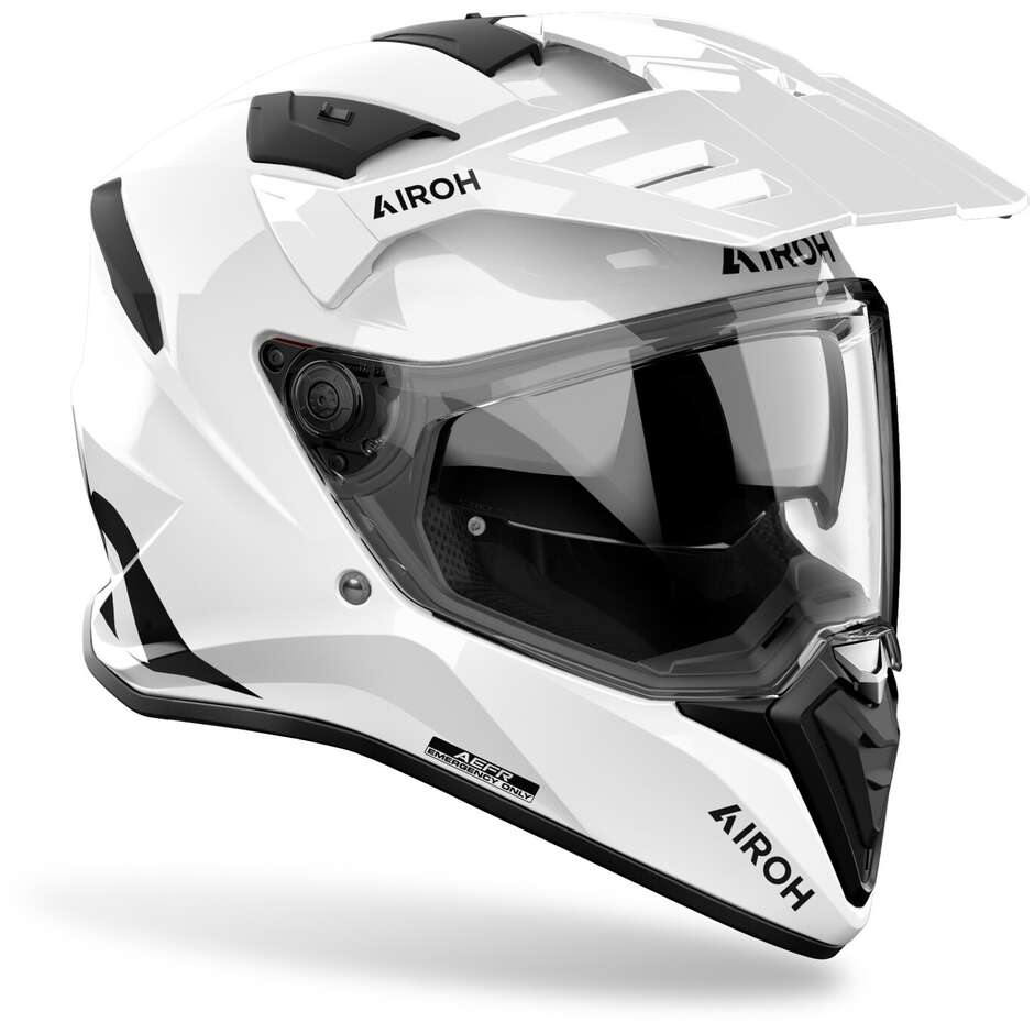 Airoh BANDIT Full Face Adventure Motorcycle Helmet Gloss White