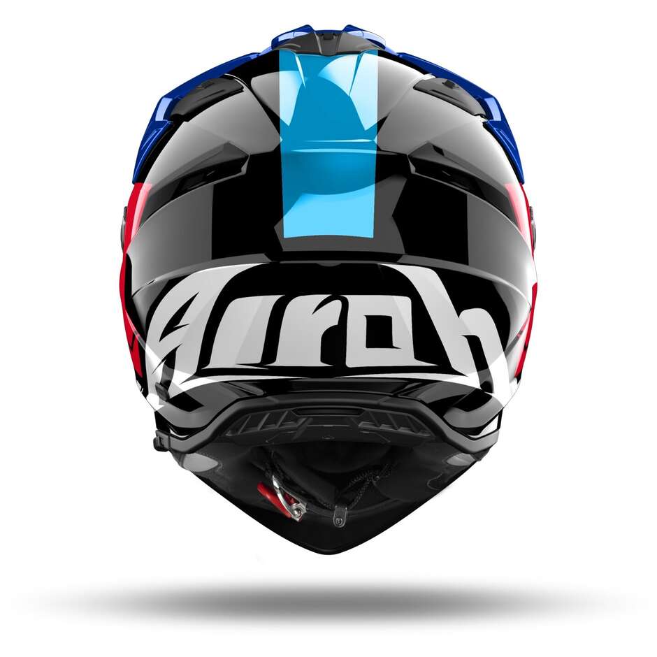 Airoh BANDIT TUNE Adventure Motorcycle Helmet Glossy Blue Red