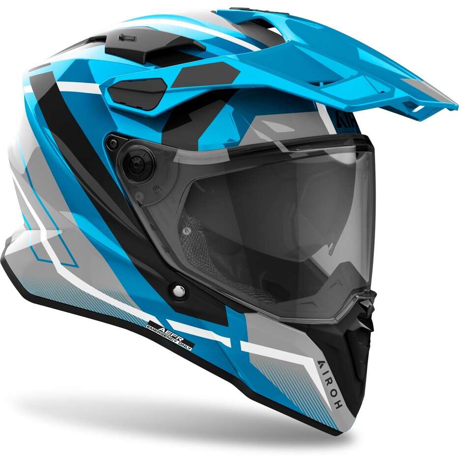 Airoh COMMANDER 2 MAVICK Cerulean Blue Adventure Motorcycle Helmet