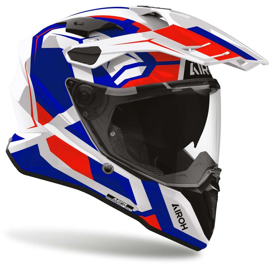 Airoh COMMANDER 2 POLAR Adventure Motorcycle Helmet Blue Red Gloss