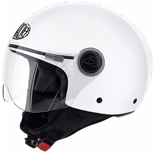 Airoh Compact Pro Moto Jet Helmet with White Glossy Color