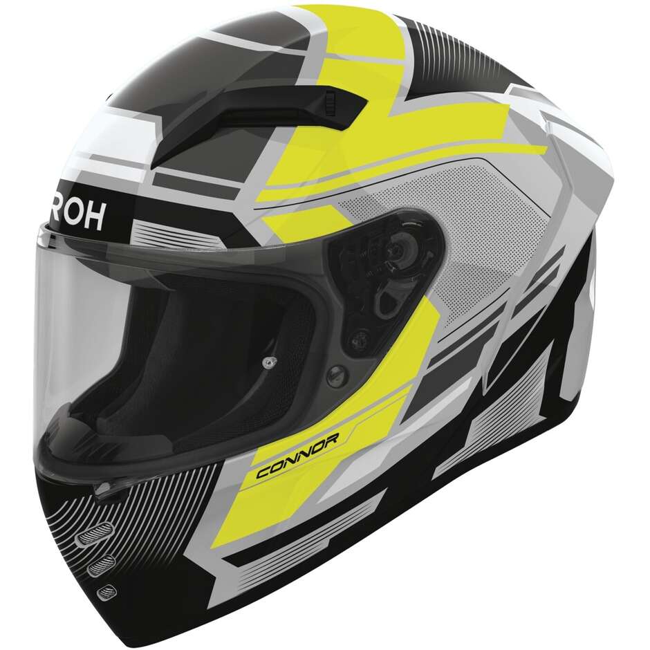 Airoh CONNOR EGO Integralhelm für Motorradfahrer, glänzend gelb