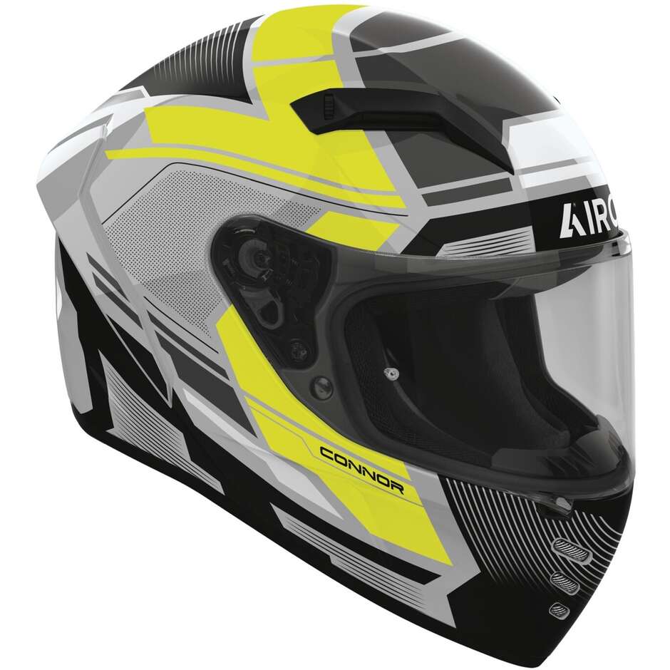 Airoh CONNOR EGO Integralhelm für Motorradfahrer, glänzend gelb