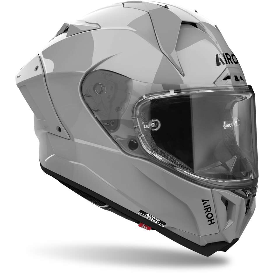 Airoh GP 800 COLOR Integral-Motorradhelm, glänzendes Zementgrau