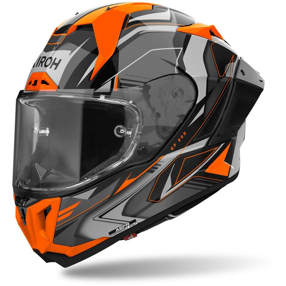 Airoh GP 800 MUST Integral-Motorradhelm, glänzendes Orange