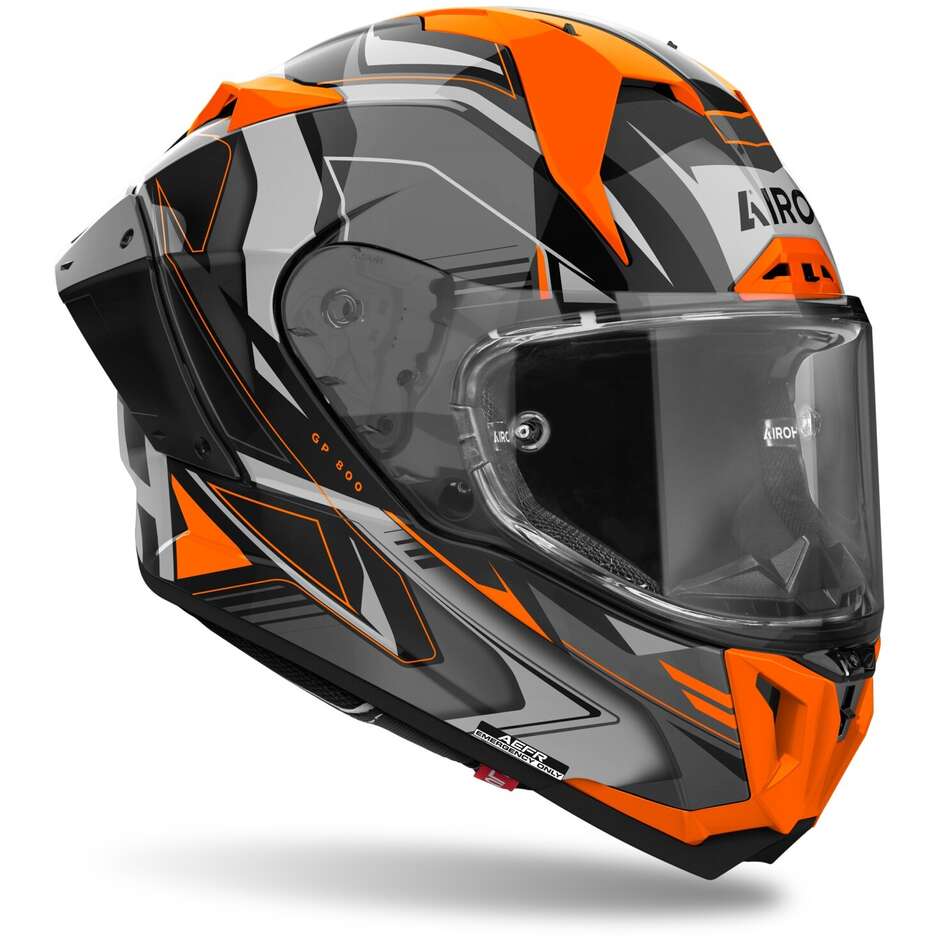 Airoh GP 800 MUST Integral-Motorradhelm, glänzendes Orange