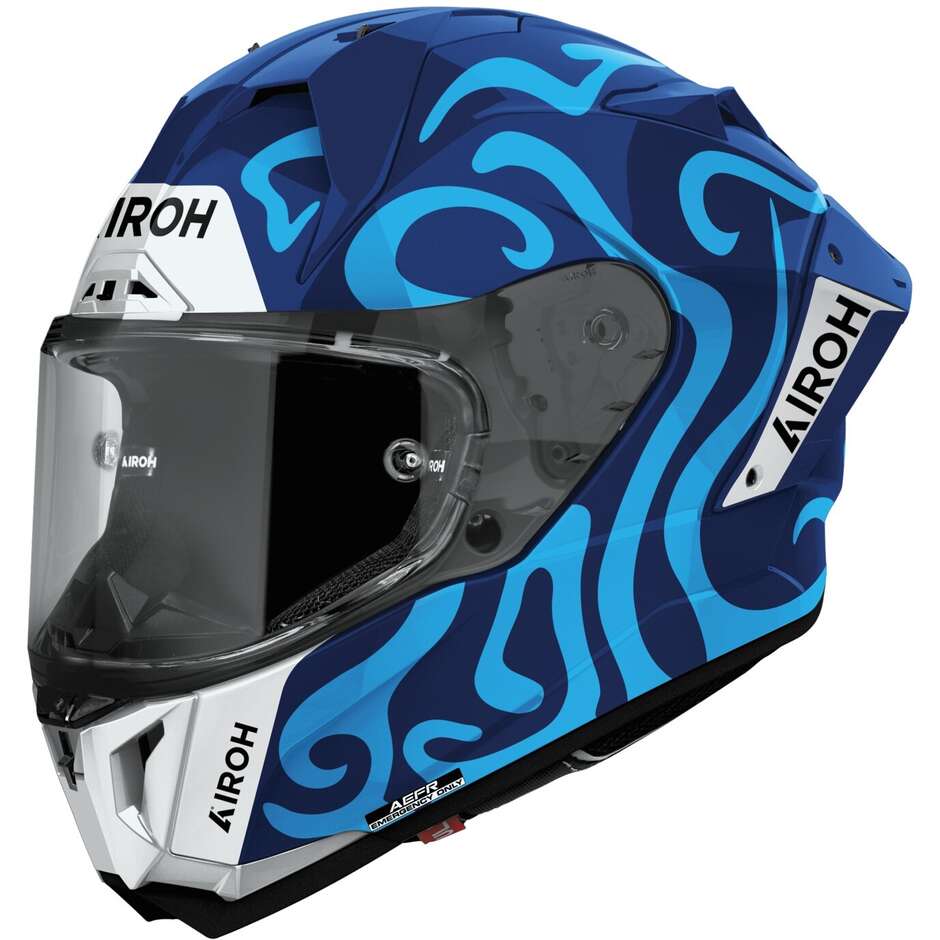 Airoh GP 800 SWAIN Full Face Motorcycle Helmet, Glossy Blue