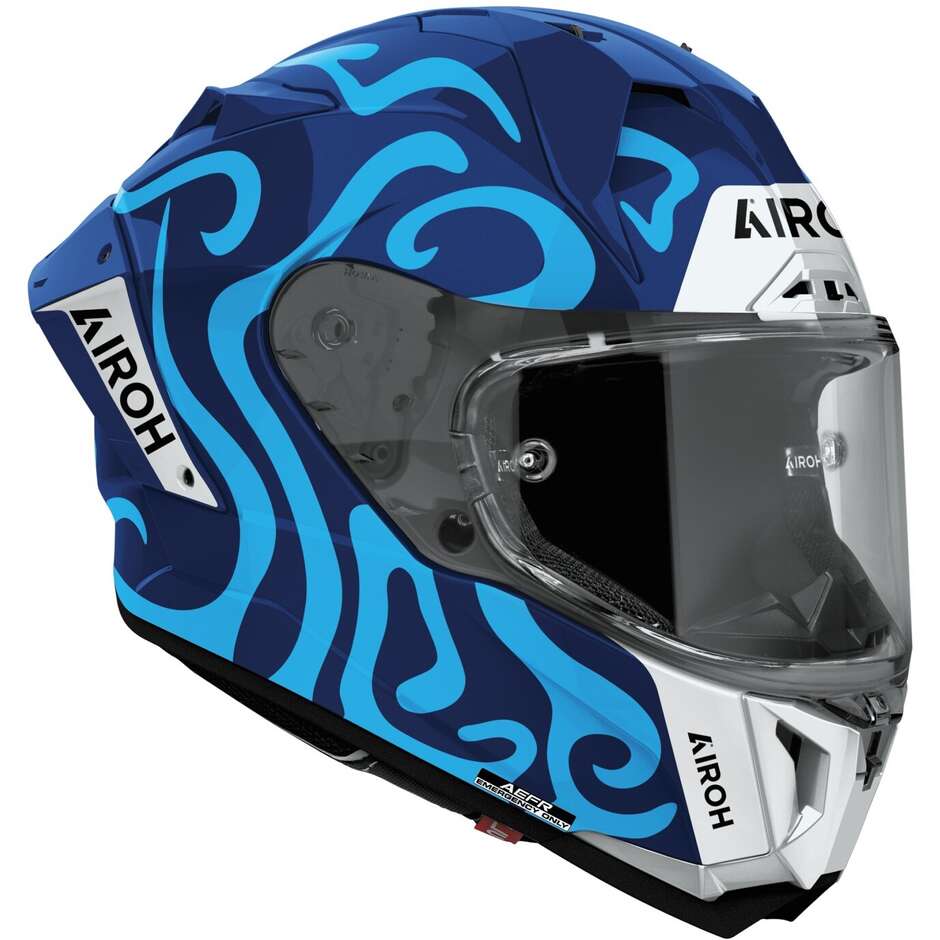 Airoh GP 800 SWAIN Full Face Motorcycle Helmet, Glossy Blue
