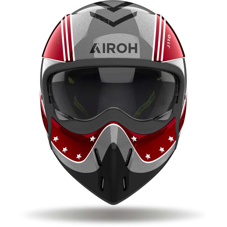 Airoh J110 COMMAND Burgundy Glossy Jet Motorcycle Helmet