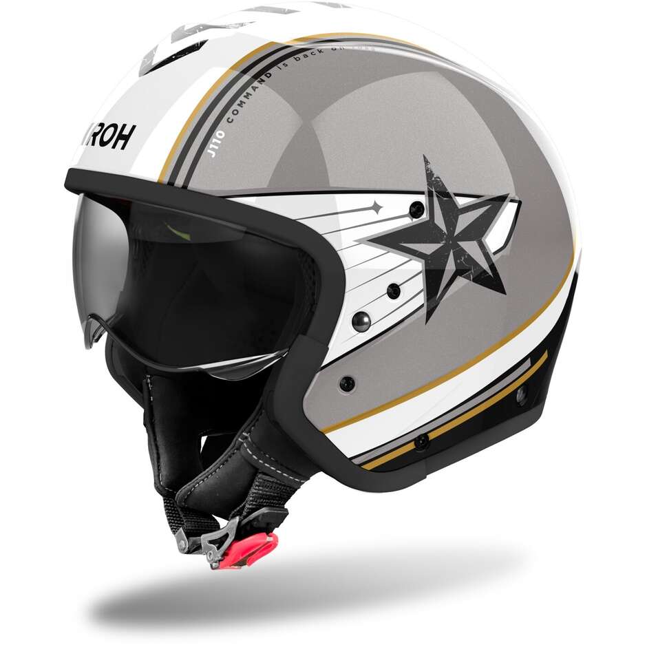 Airoh J110 COMMAND Jet Motorcycle Helmet Gold Glitter