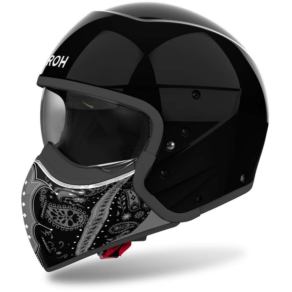 Airoh J110 PAESLY Jet Motorcycle Helmet Glossy Black
