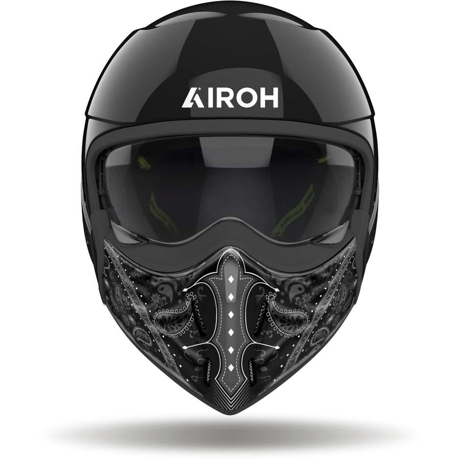 Airoh J110 PAESLY Jet Motorcycle Helmet Glossy Black