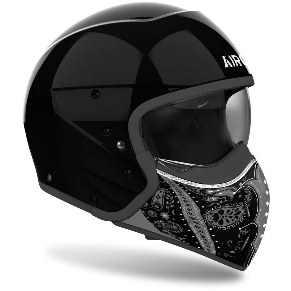 Airoh J110 PAESLY Jet Motorcycle Helmet Glossy Black