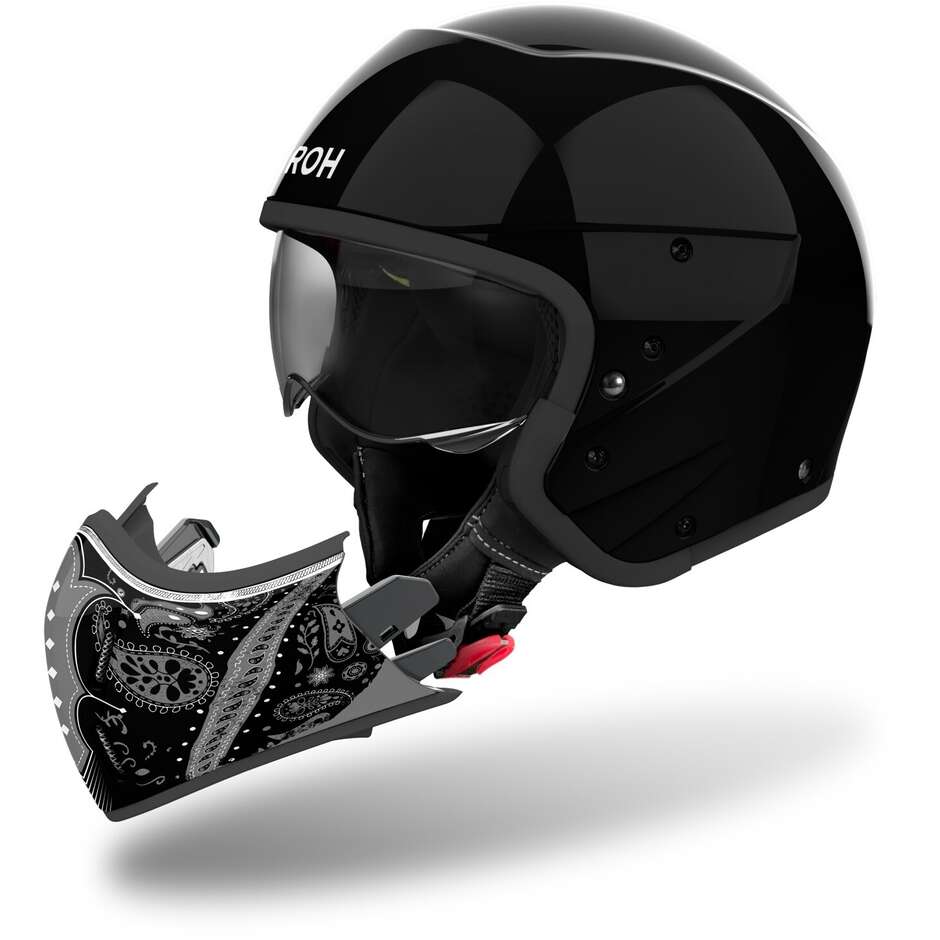 Airoh J110 PAESLY Jet Motorcycle Helmet Glossy Black