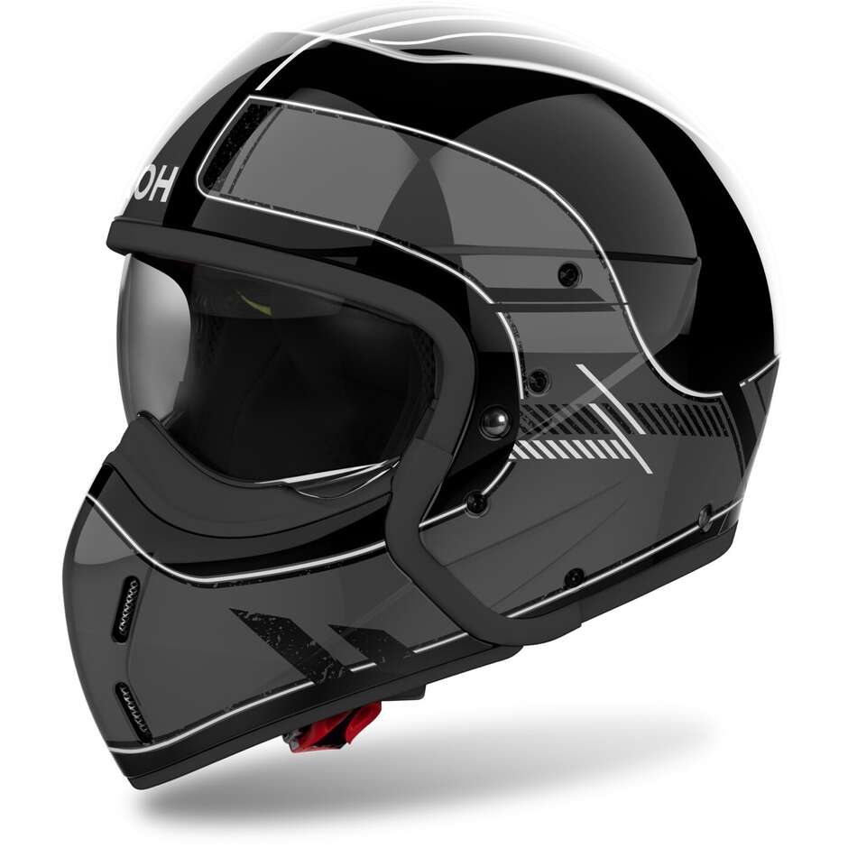 Airoh J110 RASTER Jet Motorcycle Helmet Dark Grey Gloss
