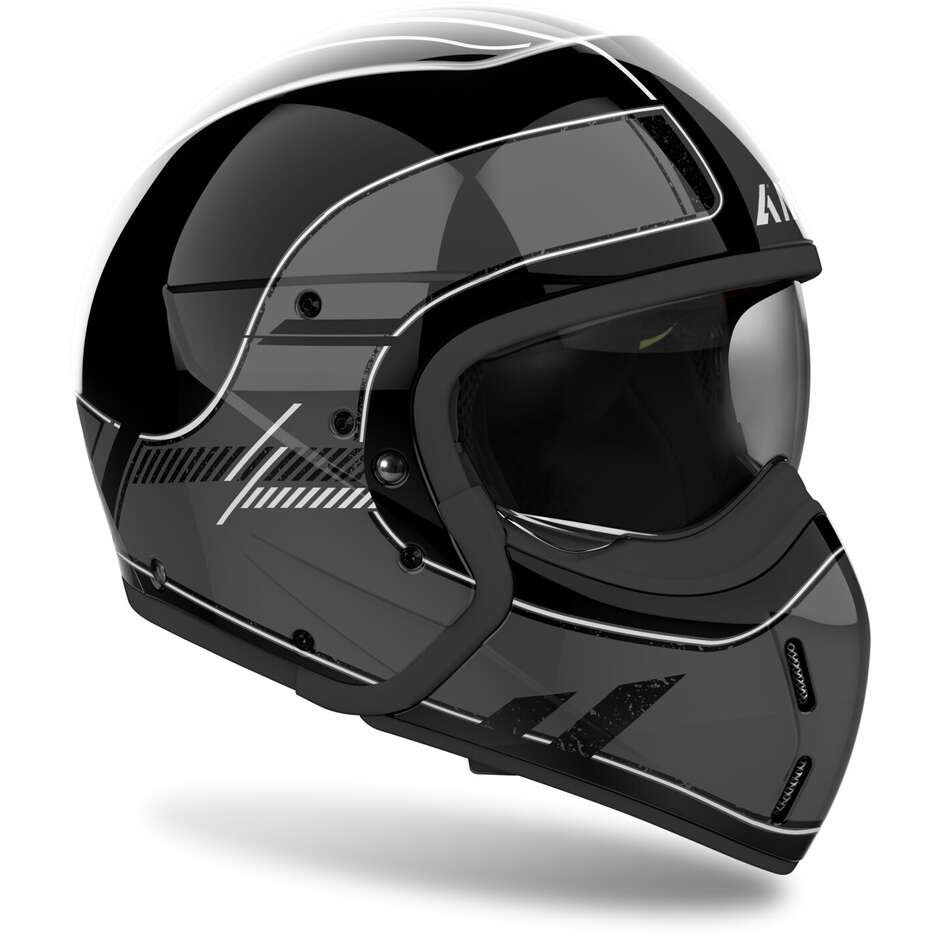 Airoh J110 RASTER Jet Motorcycle Helmet Dark Grey Gloss
