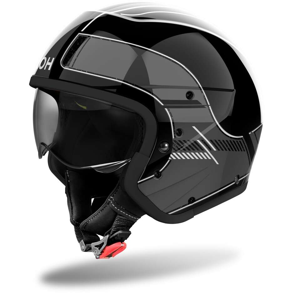 Airoh J110 RASTER Jet Motorcycle Helmet Dark Grey Gloss