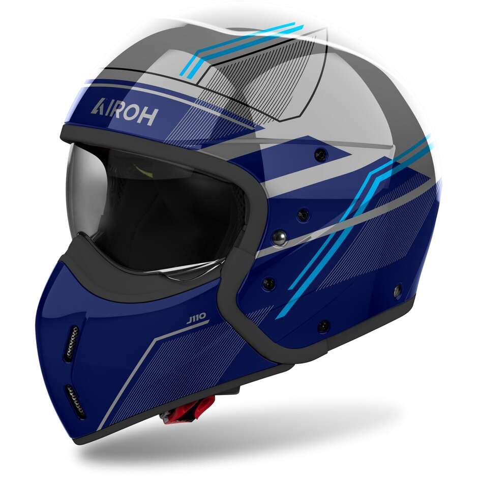 Airoh J110 SLIM Jet Motorcycle Helmet Glossy Blue