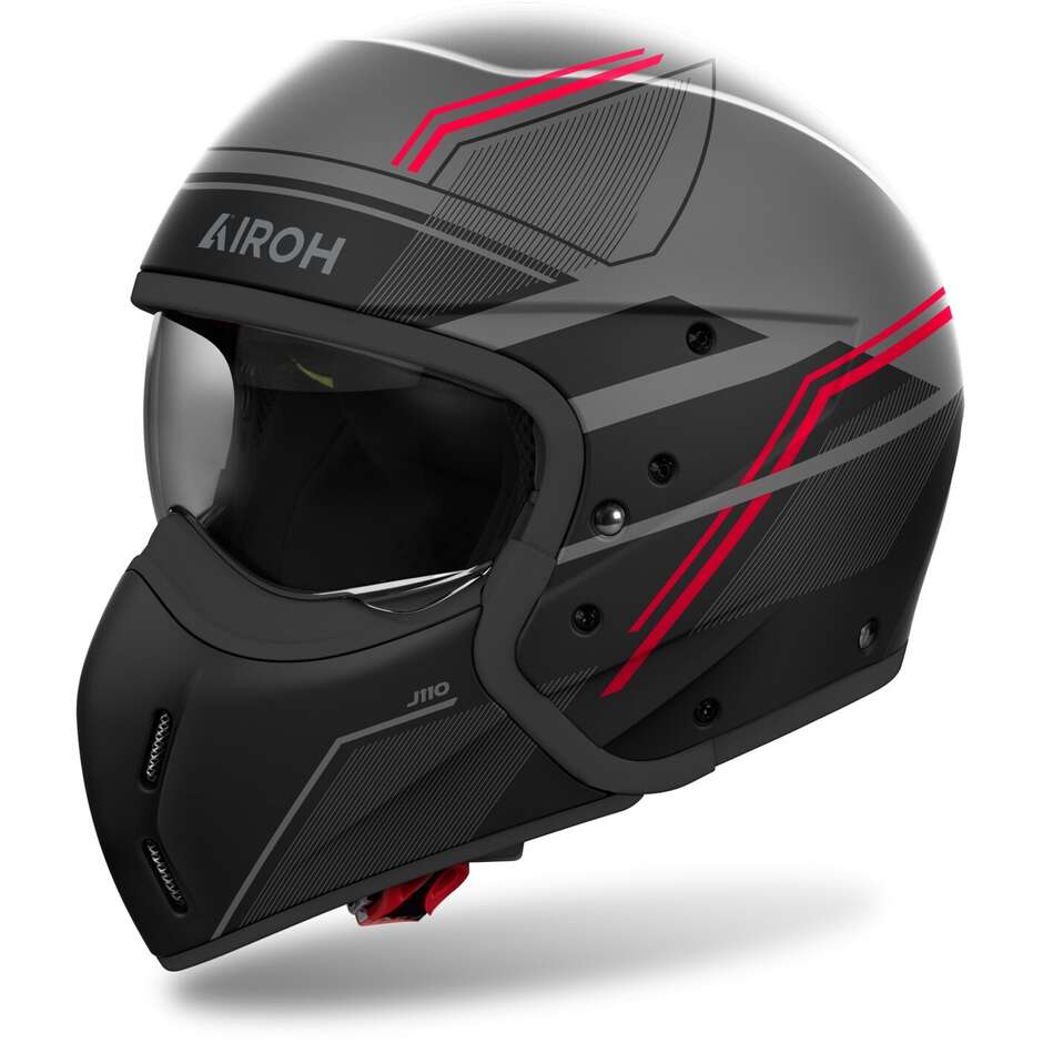 Airoh J110 SLIM Jet Motorcycle Helmet Matt Red