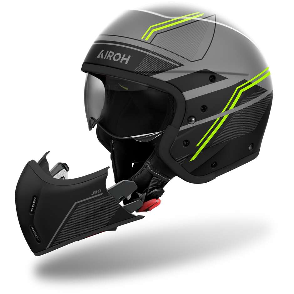 Airoh J110 SLIM Jet Motorcycle Helmet Matt Yellow