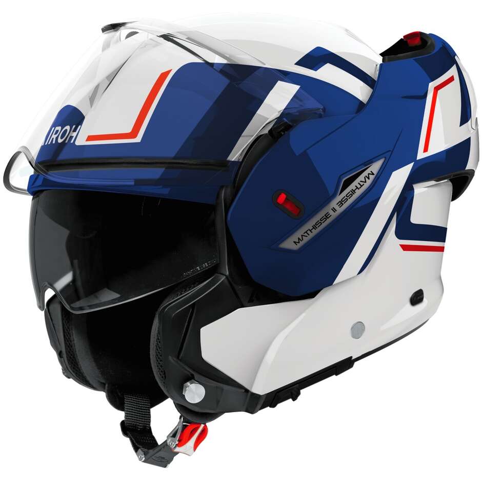 Airoh MATHISSE II GENIUS Modular Motorcycle Helmet P/J Glossy Blue Red