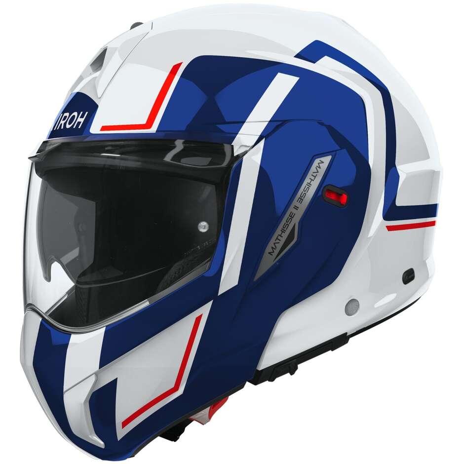 Airoh MATHISSE II GENIUS Modular Motorcycle Helmet P/J Glossy Blue Red