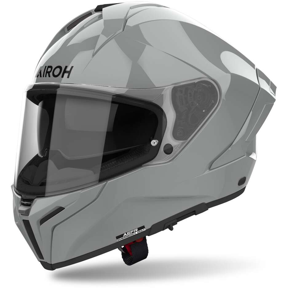 Airoh MATRYX Full Face Motorcycle Helmet in Glossy Gray Cement Color