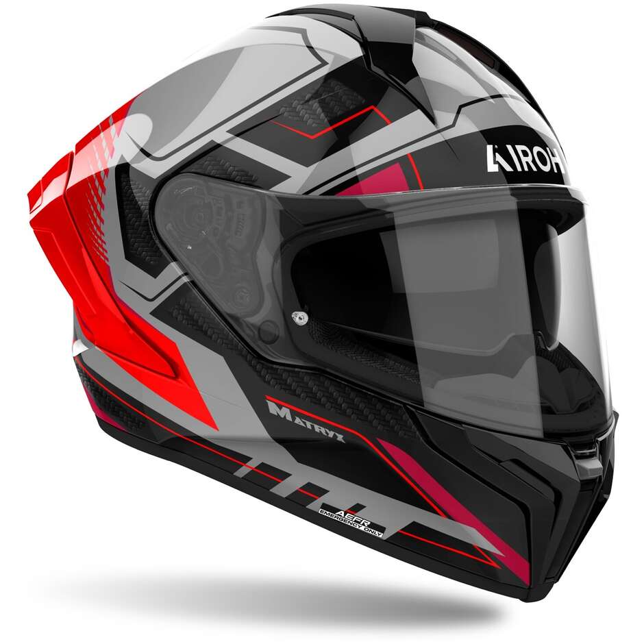 Airoh MATRYX ROCKET Integral-Motorradhelm, glänzendes Rot