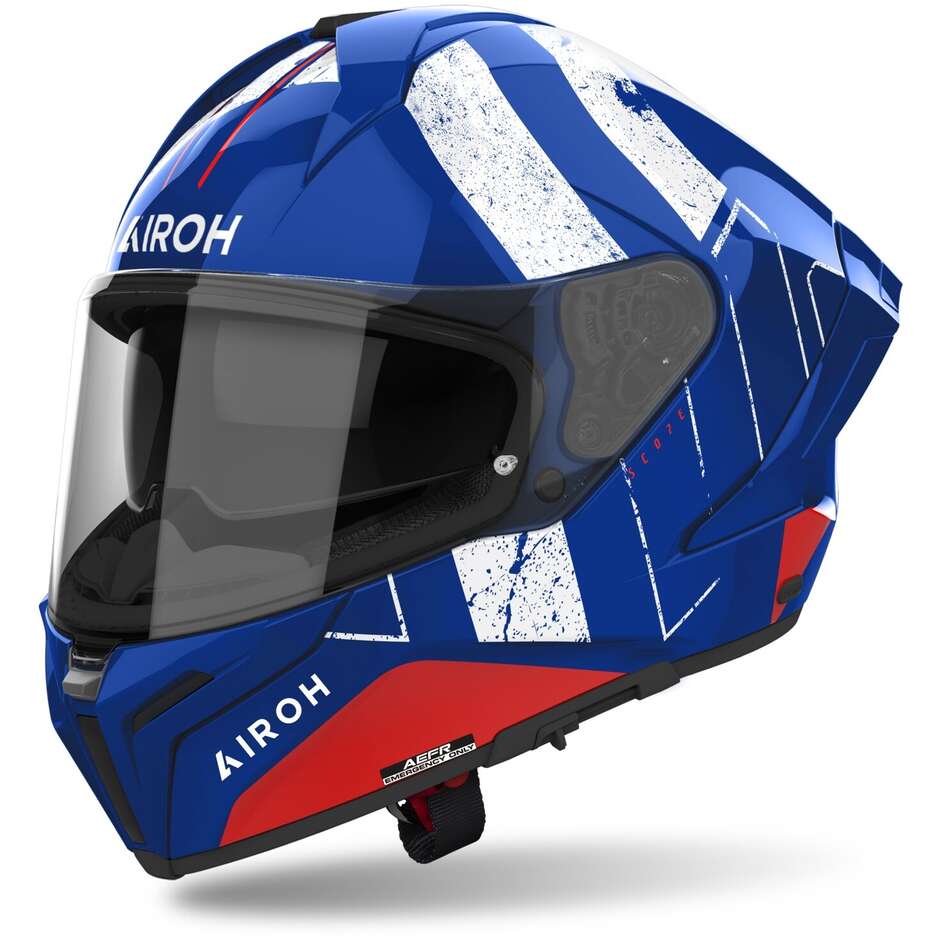 Airoh MATRYX SCOPE Full Face Motorcycle Helmet Glossy Blue Red