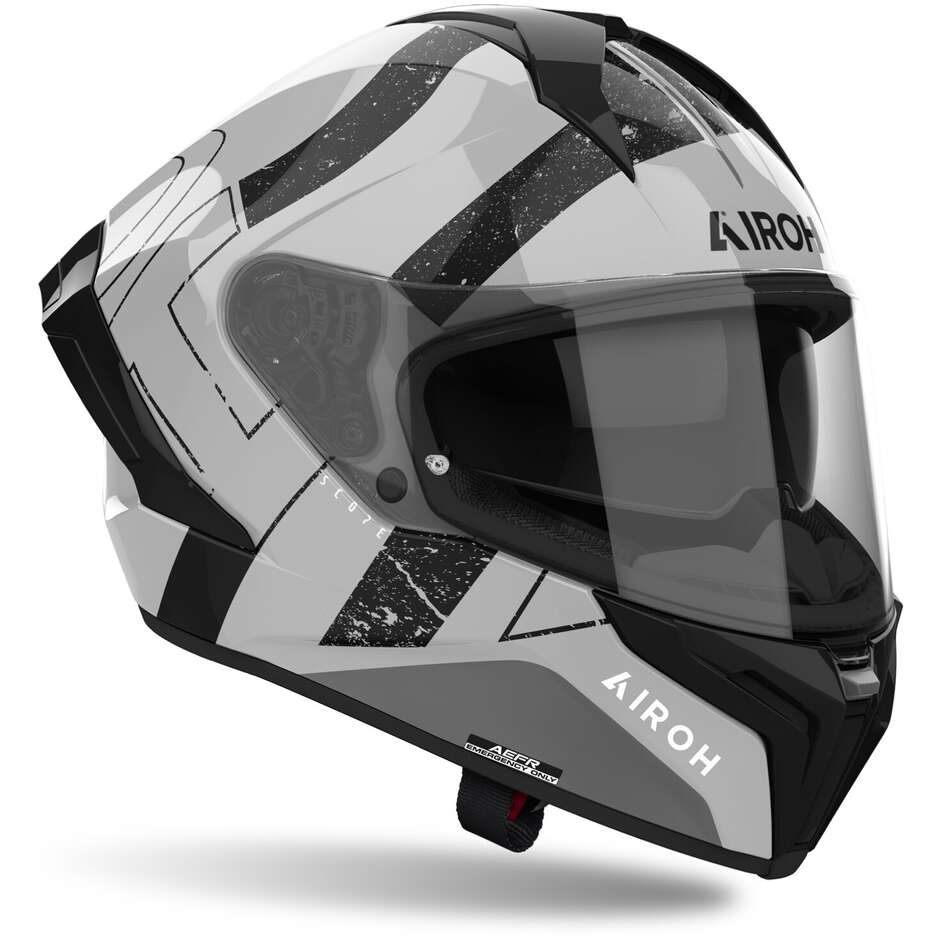 Airoh MATRYX SCOPE Full Face Motorcycle Helmet Glossy Light Grey