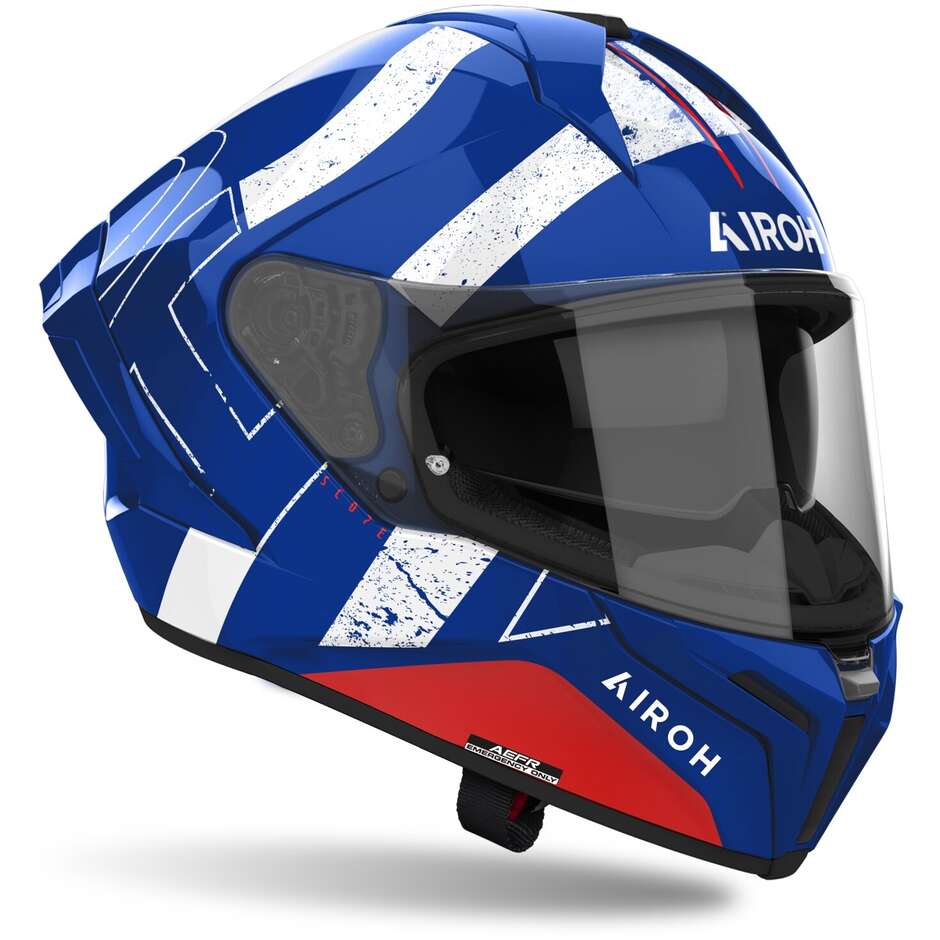 Airoh MATRYX SCOPE Integral-Motorradhelm, glänzendes Blau-Rot