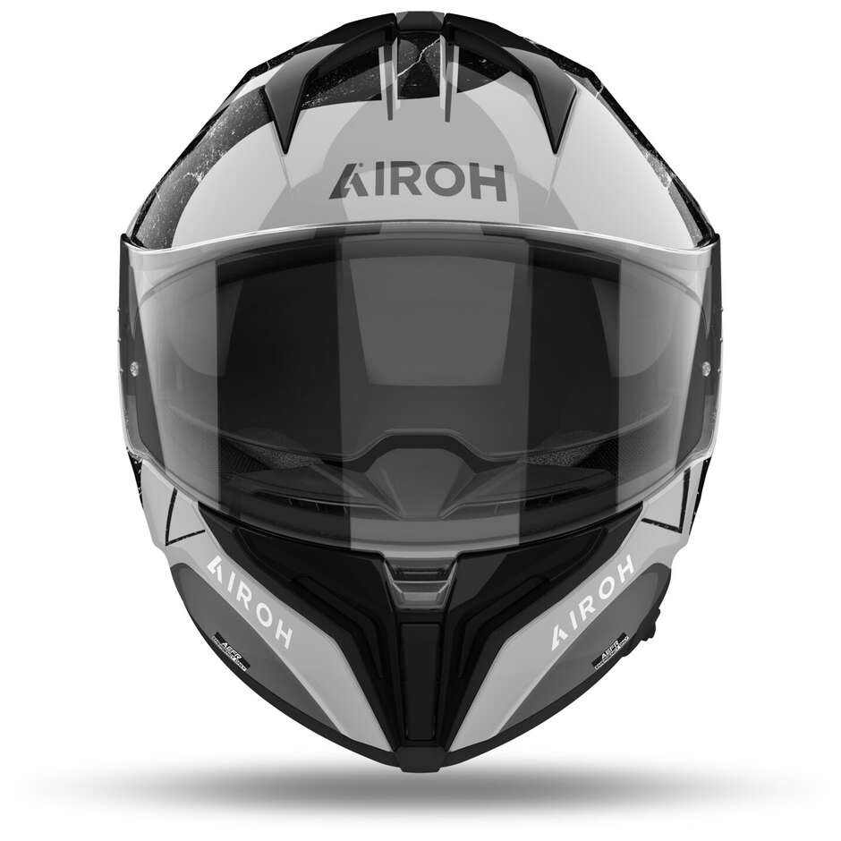 Airoh MATRYX SCOPE Integral-Motorradhelm, glänzendes Hellgrau