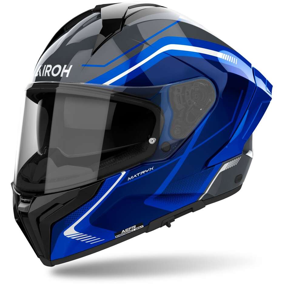 Airoh MATRYX WIDE Integral-Motorradhelm, glänzendes Blau