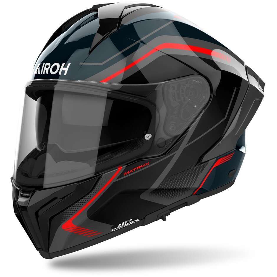Airoh MATRYX WIDE Integral-Motorradhelm, glänzendes Rot